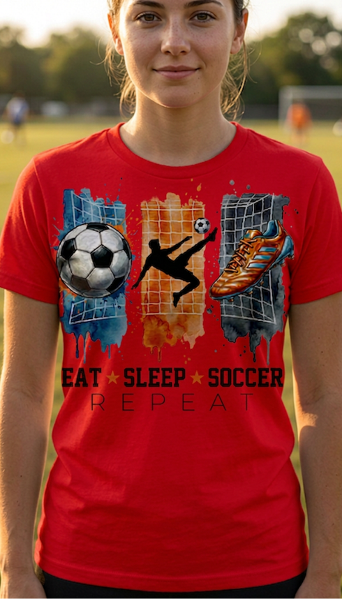 Eat Sleep Soccer Graphic Tee's