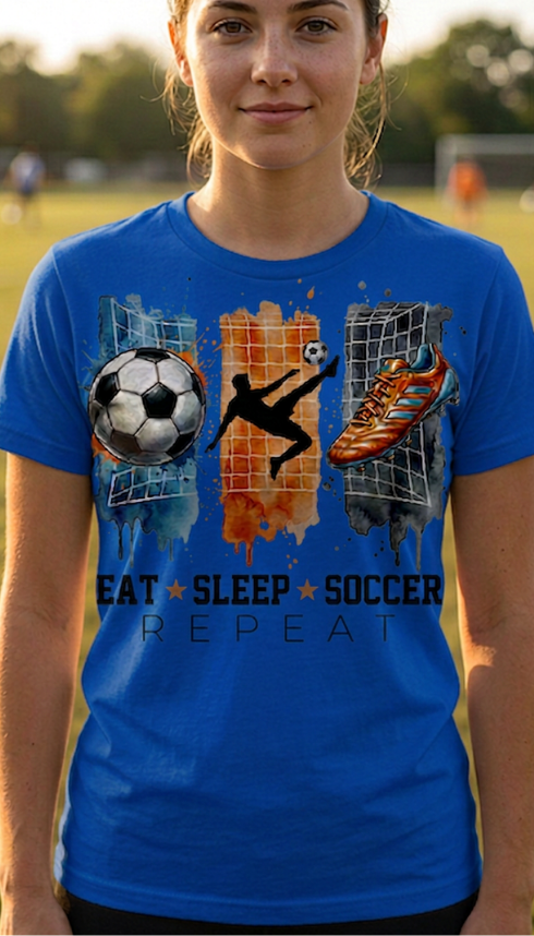 Eat Sleep Soccer Graphic Tee's