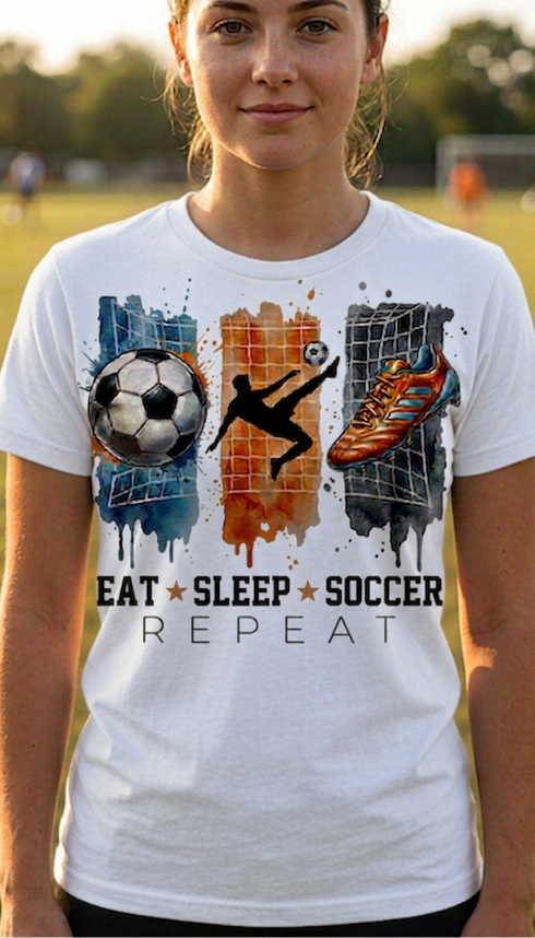 Eat Sleep Soccer Graphic Tee's