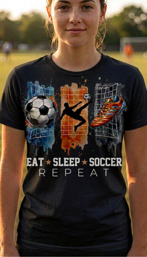 Eat Sleep Soccer Graphic Tee's