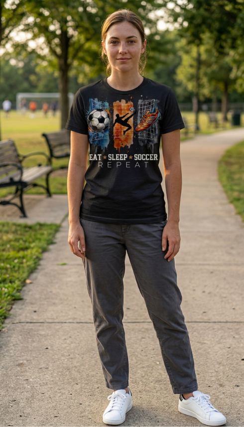 Eat Sleep Soccer Graphic Tee's