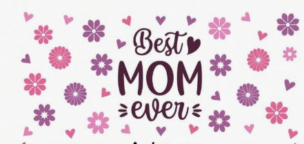 Best Mom Ever Floral Glass Tumbler