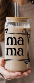 Ma Ma Floral Glass Tumbler
