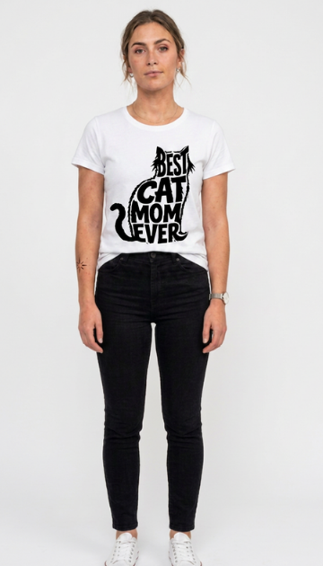 Best Cat Mom Ever Graphic Tee's