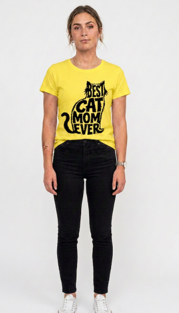 Best Cat Mom Ever Graphic Tee's