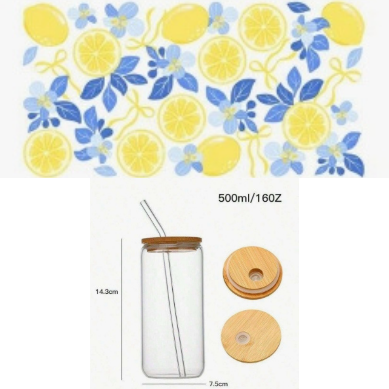 Sunset Citrus Lemon Glass Tumblers
