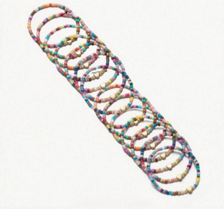 Bohemian Rainbow Heart Bead Bracelets