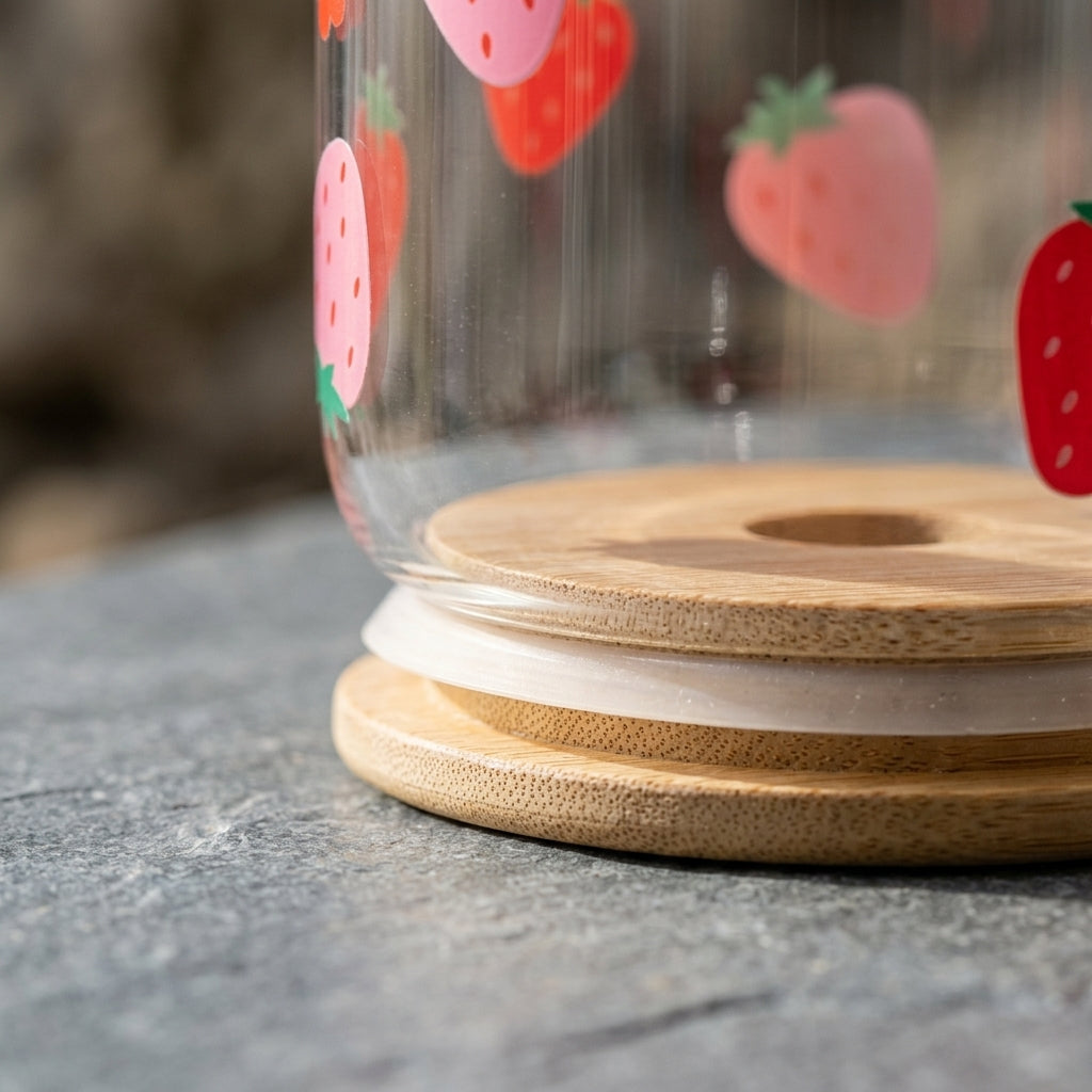 Strawberry Glow Glass Tumbler