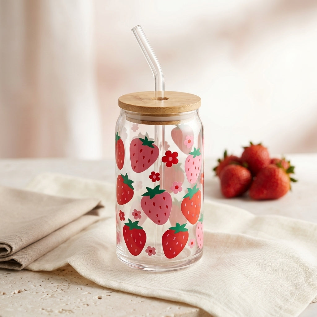 Strawberry Glow Glass Tumblers