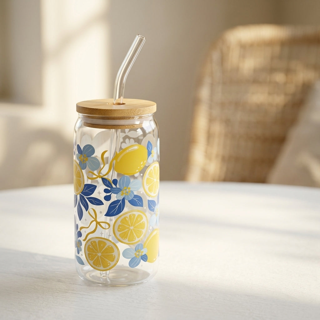 Sunset Citrus Lemon Glass Tumblers