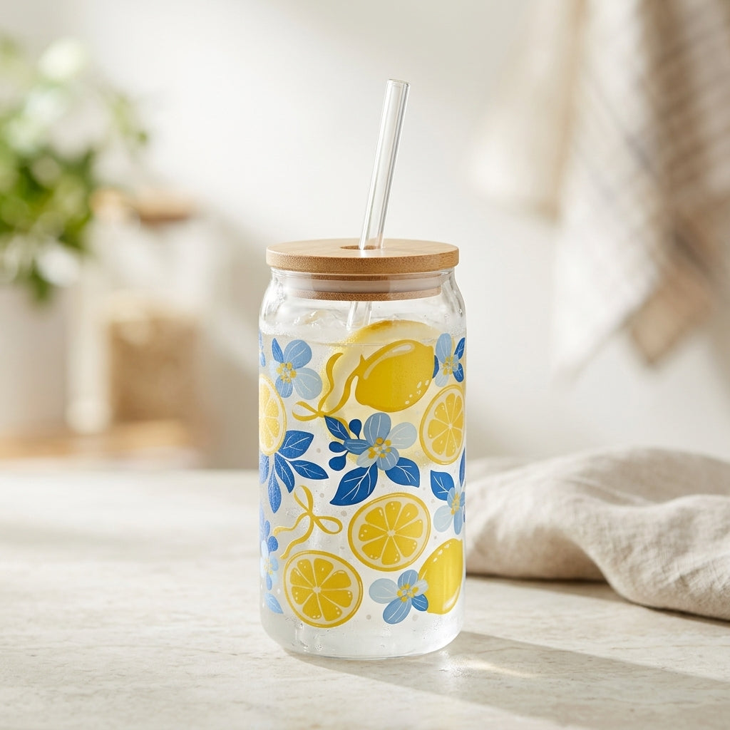 Sunset Citrus Lemon Glass Tumblers