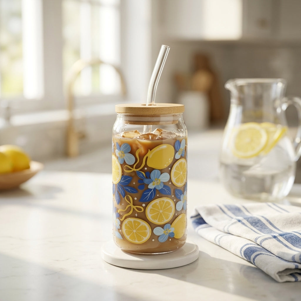 Sunset Citrus Lemon Glass Tumbler