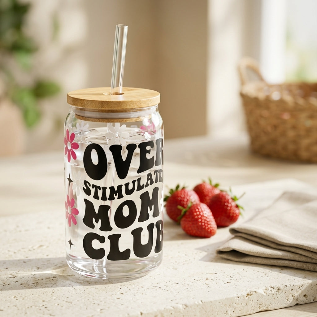 Over Stimulated Moms Club UV DTF Sticker Tumbler