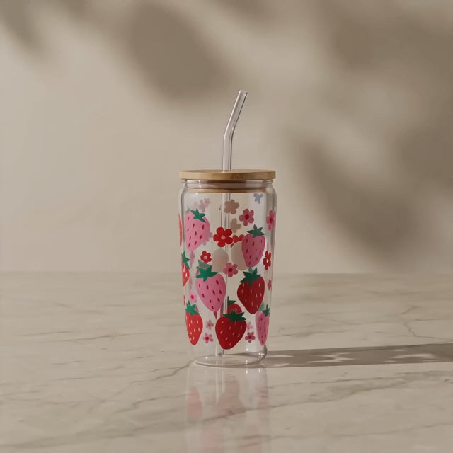 Strawberry Glow Glass Tumblers